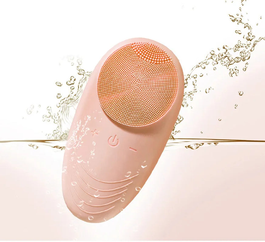 Mini Silicone Face Scrubber Brush Vibration Acne Facial Cleaner 