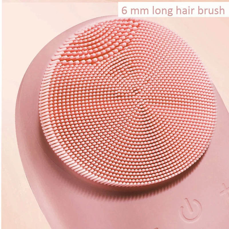 Mini Silicone Face Scrubber Brush Vibration Acne Facial Cleaner 